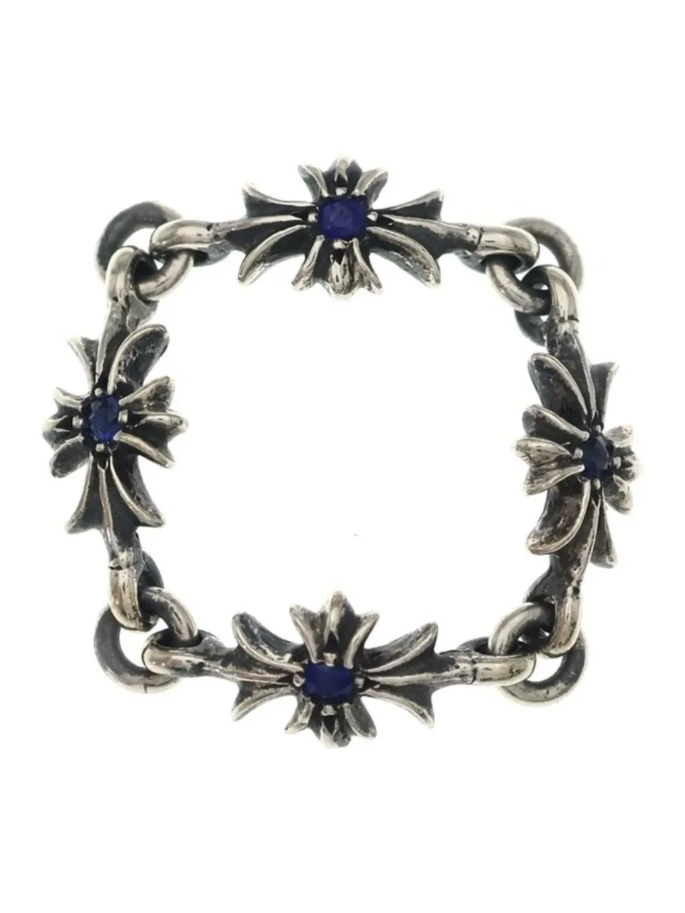 Chrome Hearts Ring Tny CH Pls Sap Tiny Ech Plus Silver Pave Saffiano